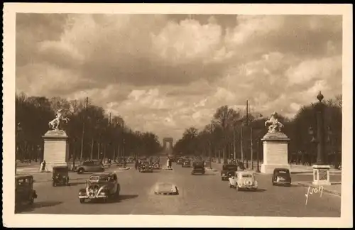 CPA Paris Avenue des Champs-Elysées, Autos Verkehr 1930