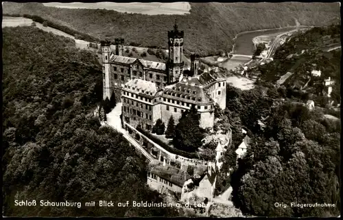 Ansichtskarte Balduinstein Luftbild Schloß Schaumburg 1965
