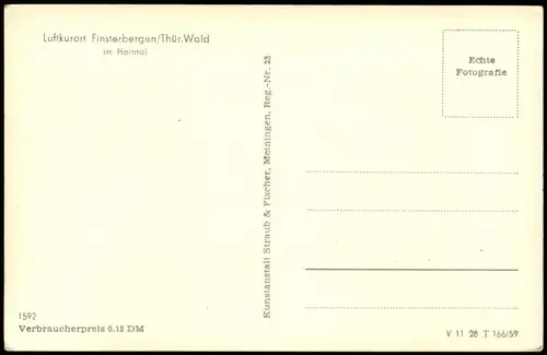 Finsterbergen-Friedrichroda Im Haintal Thüringer Wald Partie 1959