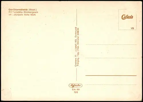 Oer-Erkenschwick Freizeitstätte Stimbergpark Luftbild Luftaufnahme 1972