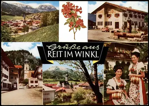 Ansichtskarte Reit im Winkl Mehrbildkarte mit 5 Ortsansichten 1970