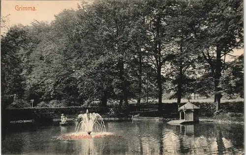 Ansichtskarte Grimma Goldfischteich - Springbrunnen 1915