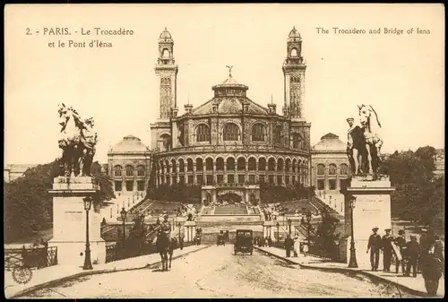 CPA Paris Le Trocadéro et le Pont d'Iéna 1920