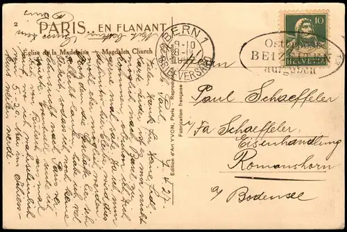 CPA Paris Église de la Madeleine 1927