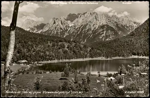 Mittenwald Ferchensee (1060 m) gegen Karwendelgebirge (2382 m) 1960