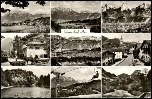 Ansichtskarte Oberaudorf Mehrbildkarte mit 9 Orts- und Umland-Ansichten 1957