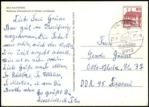 Kaufering am Lech Mehrbildkarte mit Gebäuden, Kirche, Wohnviertel 1983