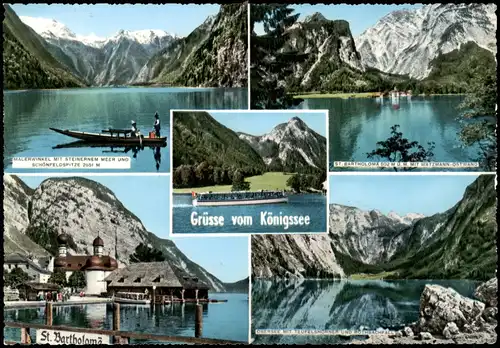 Schönau am Königssee Königssee Mehrbildkarte mit 5 Ortsansichten 1960