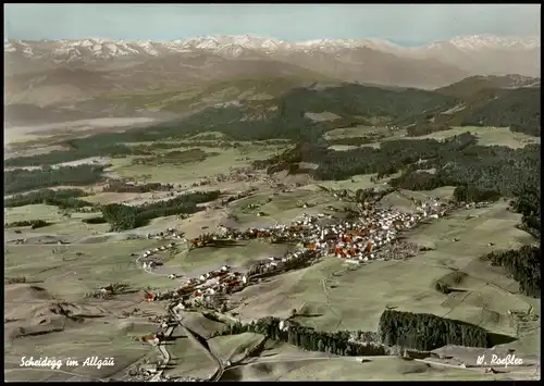 Ansichtskarte Scheidegg Luftbild Gesamtansicht vom Flugzeug aus 1960