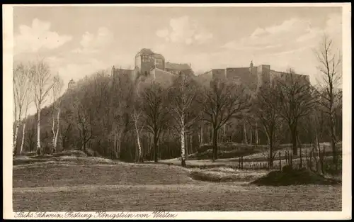 Königstein (Sächsische Schweiz) Festung Königstein Ansicht von Westen 1925