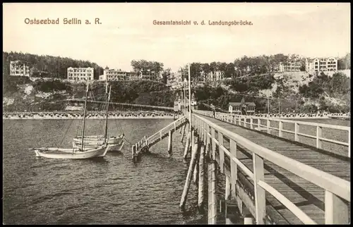 Ansichtskarte Sellin Gesamtansicht v. d. Landungsbrücke. 1911