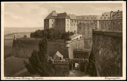 Ansichtskarte Königstein (Sächsische Schweiz) Festung Eingangstor 1922