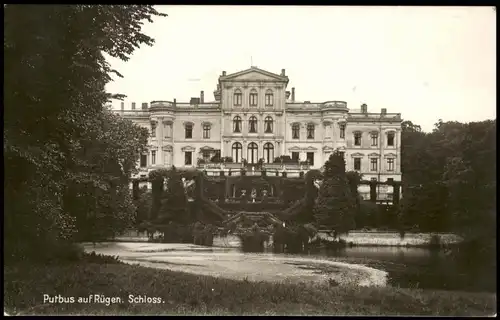 Ansichtskarte Putbus Schloß und Park, Fotokarte 1928