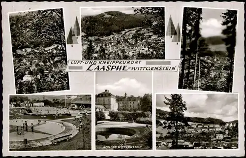 Ansichtskarte Bad Laasphe Stadtansichten, Schloß, Stadion 1965