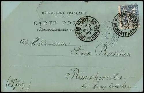 CPA Paris LA MADELEINE, Mondschein-Karte 1899 Luna