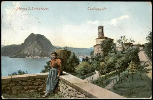 Cartoline .Italien Italia Monte S. Salvatore Castagnola 1911