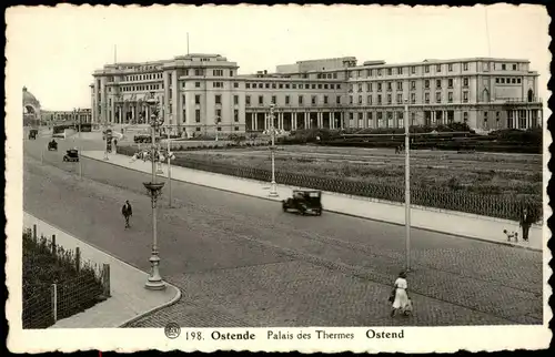 Postkaart Ostende Oostende Palais des Thermes Ostend 1930