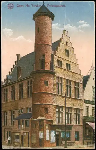 Postkaart Gent Ghent (Gand) Het Toreken (Vrijdagmarkt) 1918