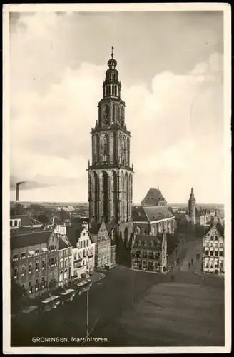 Postkaart Groningen Martinitoren, Vogelschau-Perspektive 1940