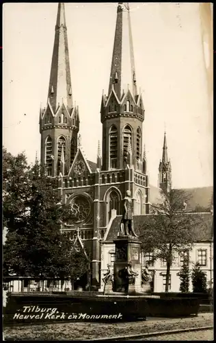 Postkaart Tilburg Heuvel Kerk en Monumert; Kirche Church 1940