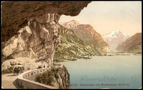 Ansichtskarte Axenstrasse Axenstrasse mit Bristenstock (3074 m) 1910