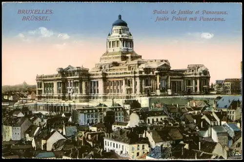 Brüssel Bruxelles Palais de Justice et Panorama Justiz Palast 1910