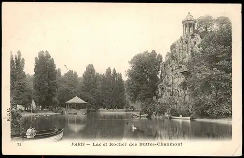 CPA Paris Lac et Rocher des Buttes-Chaumont 1904
