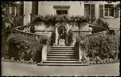 Ansichtskarte Bad Säckingen Schloßtreppe mt Trompeter-Denkmal 1960