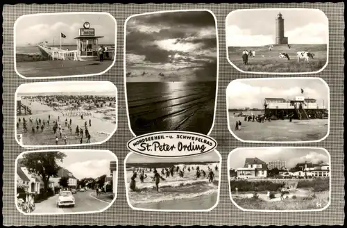 Ansichtskarte St. Peter-Ording Mehrbildkarte diverse Ortsansichten 1971