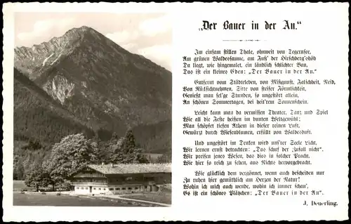Ansichtskarte .Bayern "Der Bauer in der Au"; Bayern Berg-Gasthaus 1962