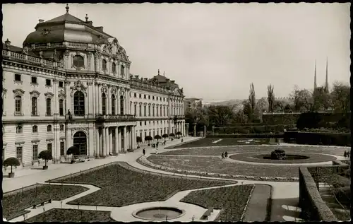 Ansichtskarte Würzburg Residenzschloß Residenz Hofgarten 1965