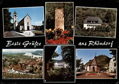 Rhöndorf-Bad Honnef Mehrbild-AK mit Kirche, Grabstätte Dr. K. Adenauer uvm. 1980