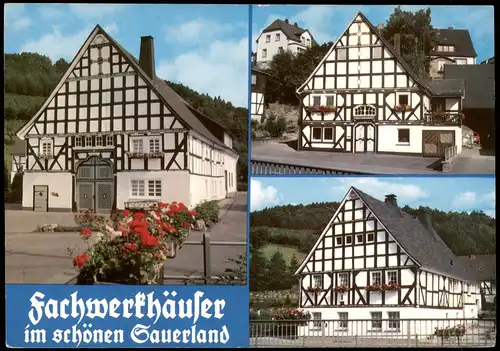 .Nordrhein-Westfalen Schönes Sauerland  Haustypen Mehrbildkarte 1980
