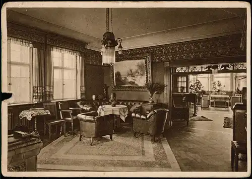 Ansichtskarte Stadtroda Schloß Rausdorf Musikzimmer 1935  gel. Landpoststempel