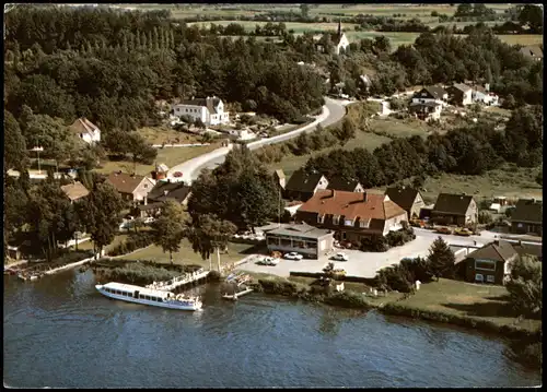 Niederkleveez-Bösdorf (Holstein) Fährhaus  Flugzeug aus, Luftaufnahme 1970