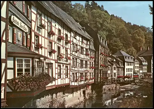 Ansichtskarte Monschau/Eifel Montjoie Fachwerkhäuser An der Rur 1980