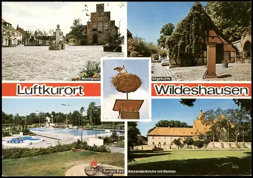 Wildeshausen Mehrbild-AK mit Marktplatz, Europa Bad, Kirche u. Sägekuhle 1980