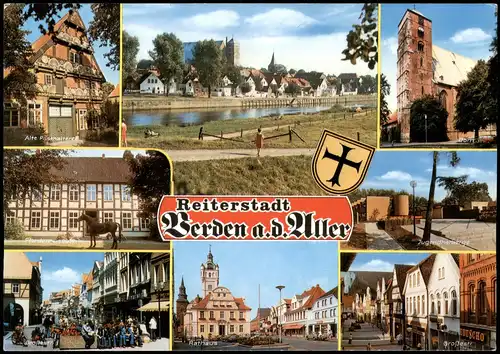 Verden (Aller) Mehrbildkarte  Rathaus, Jugendherberge uvm. 1980