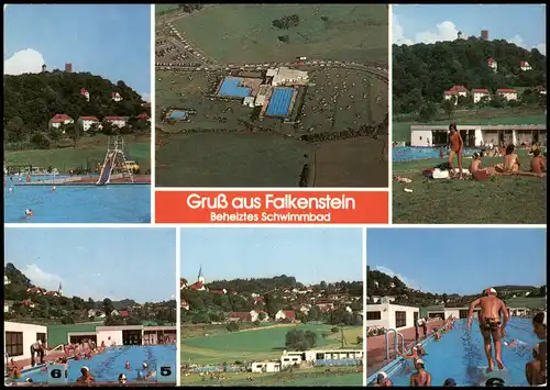 Falkenstein (Bayerischer Wald) Freibad Schwimmbad Mehrbildkarte 1980