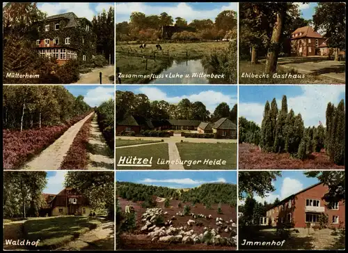 Hützel (Lüneburger Heide) Mehrbildkarte mit Mütterheim,  Waldhof uvm. 1970
