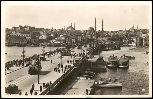 Istanbul  Constantinople Pont de Galata, Schiffe 1936  gel. Stempel Istanbul