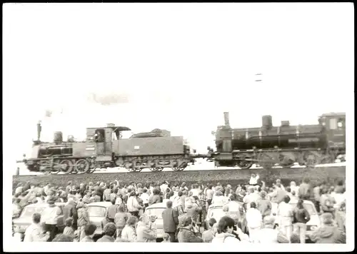 Ansichtskarte  Dampflokomotive, Parade Menschenmassen 1971