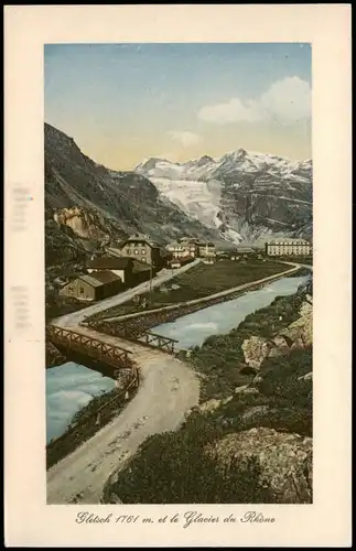 Ansichtskarte Gletsch Rhonegletscher, Straße Glacier 1912