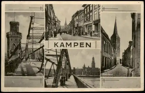 Postkaart Kampen (Niederlande) Mehrbild: Straßen und Brücken 1934