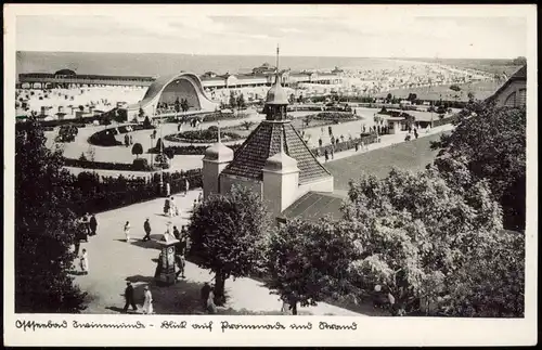 Postcard Swinemünde Świnoujście Promenade, Konzertmuschel 1942