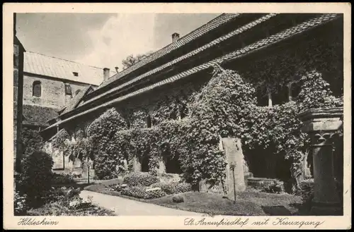 Ansichtskarte Hildesheim fried St. Annenfriedhof mit Kreuzgang 1928