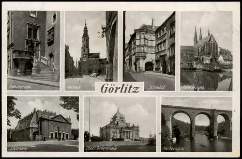 Ansichtskarte Görlitz Zgorzelec Rathaustreppe, Ruhmeshalle uvm 1941
