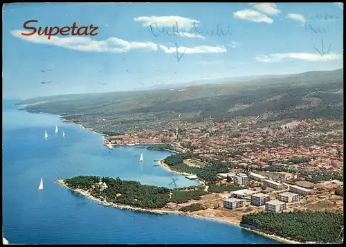 Postcard Supetar Luftbild 1973