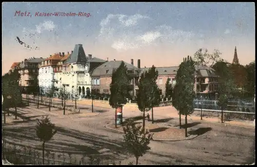 CPA Metz Kaiser Wilhelm Ring 1915  gel. Feldpost S.B. Feldh. Mun. Kol. 447