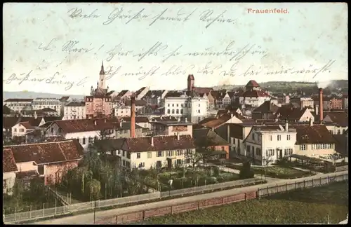 Ansichtskarte Frauenfeld Stadtpartie - Fabriken 1908